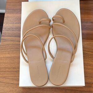 Reformation Camel leather Flat Sandals